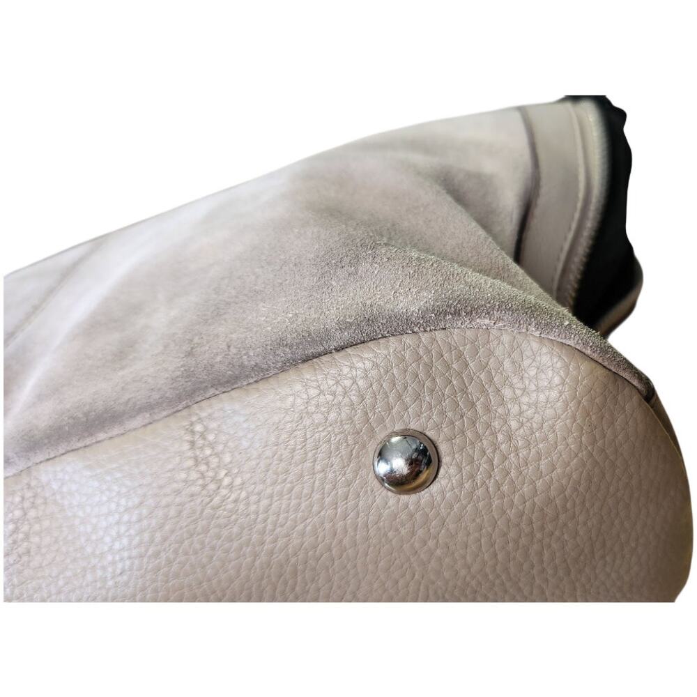 Tignanello Gray Suede Multi Compartment Expandable Double Handle Shoulder Purse - Picture 10 of 10